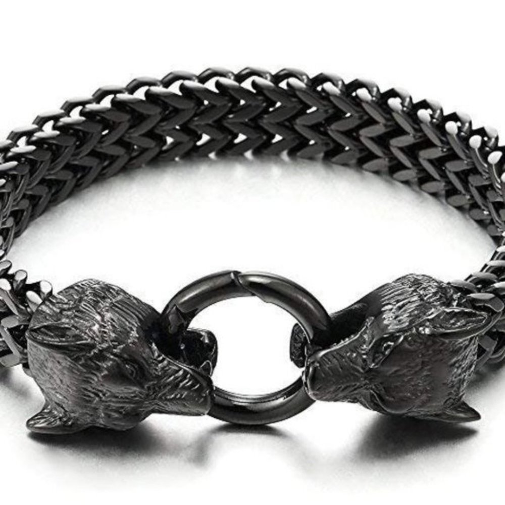 Wolf Punk Gothic Bikers Bracelet